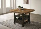 Oakly Brown Modern Solid Wood And Veneers Round Counter Height Dining Room Set - Ella Furniture