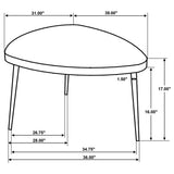 ODESSA COLLECTION Odessa Triangular Solid Wood Coffee Table Black 707918 - Ella Furniture