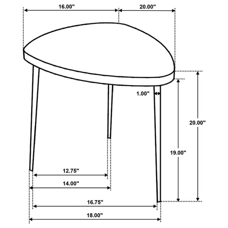 ODESSA COLLECTION Odessa Triangular Solid Wood End Table Black 707917 - Ella Furniture