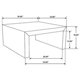 Odilia Square Solid Wood Coffee Table Auburn 708418 - Ella Furniture