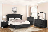 Olivia Black Upholstered Tufted Chest - Ella Furniture