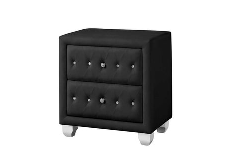 Olivia Black Upholstered Tufted Chest - Ella Furniture