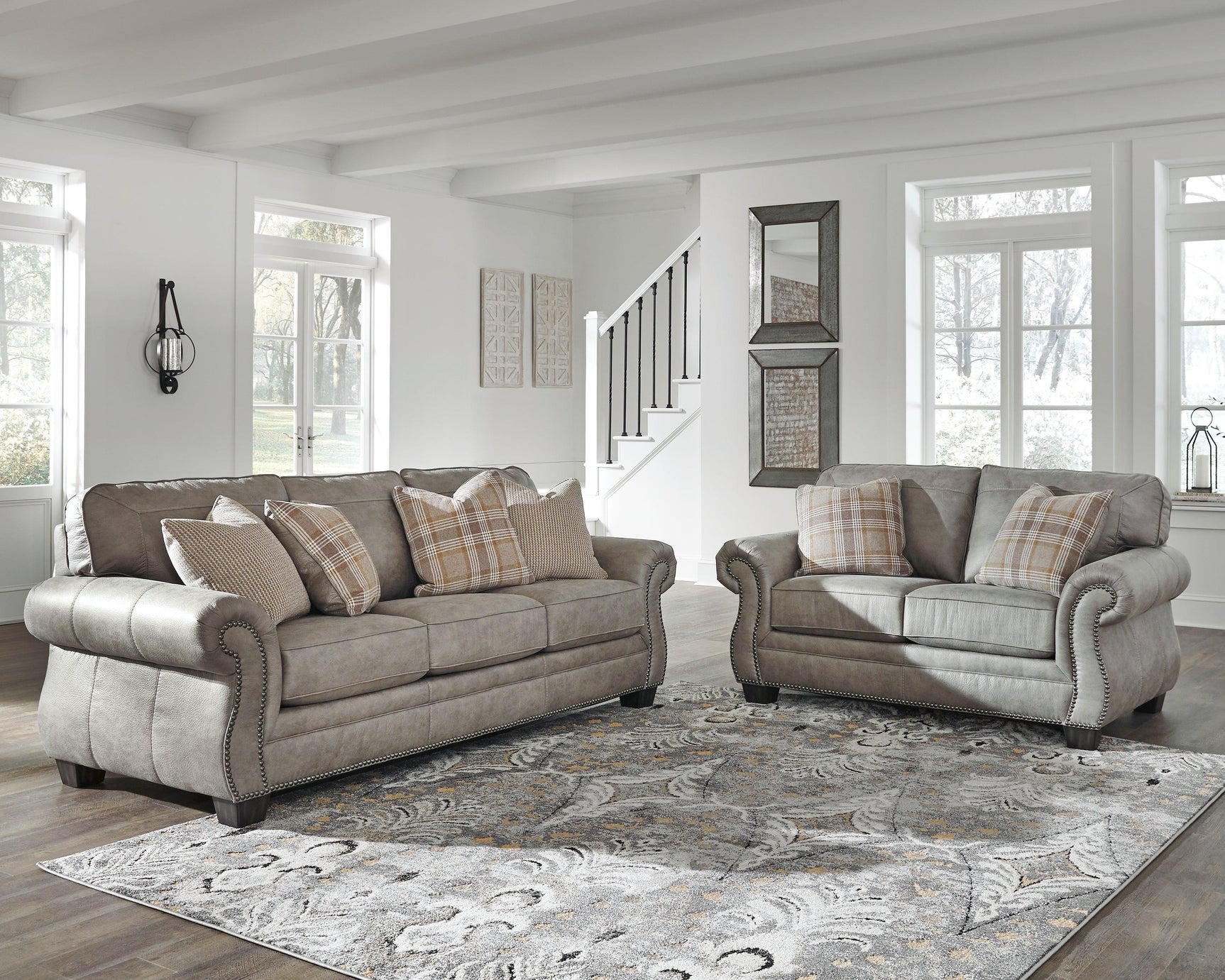 Olsberg Steel Sofa And Loveseat - Ella Furniture