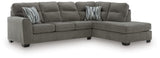 Olten Graphite Chenille 2-Piece Sectional with Chaise view 2