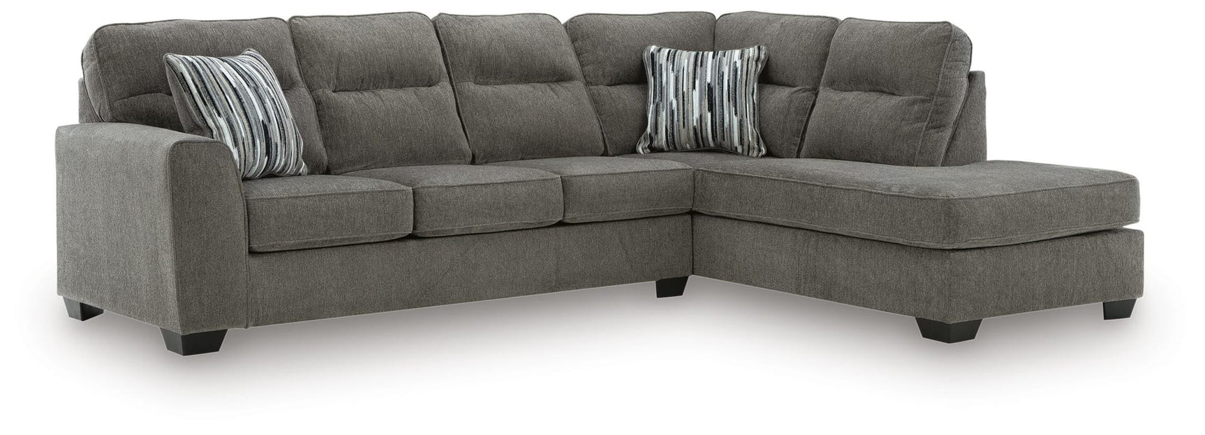 Olten Graphite Chenille 2-Piece Sectional with Chaise view 2