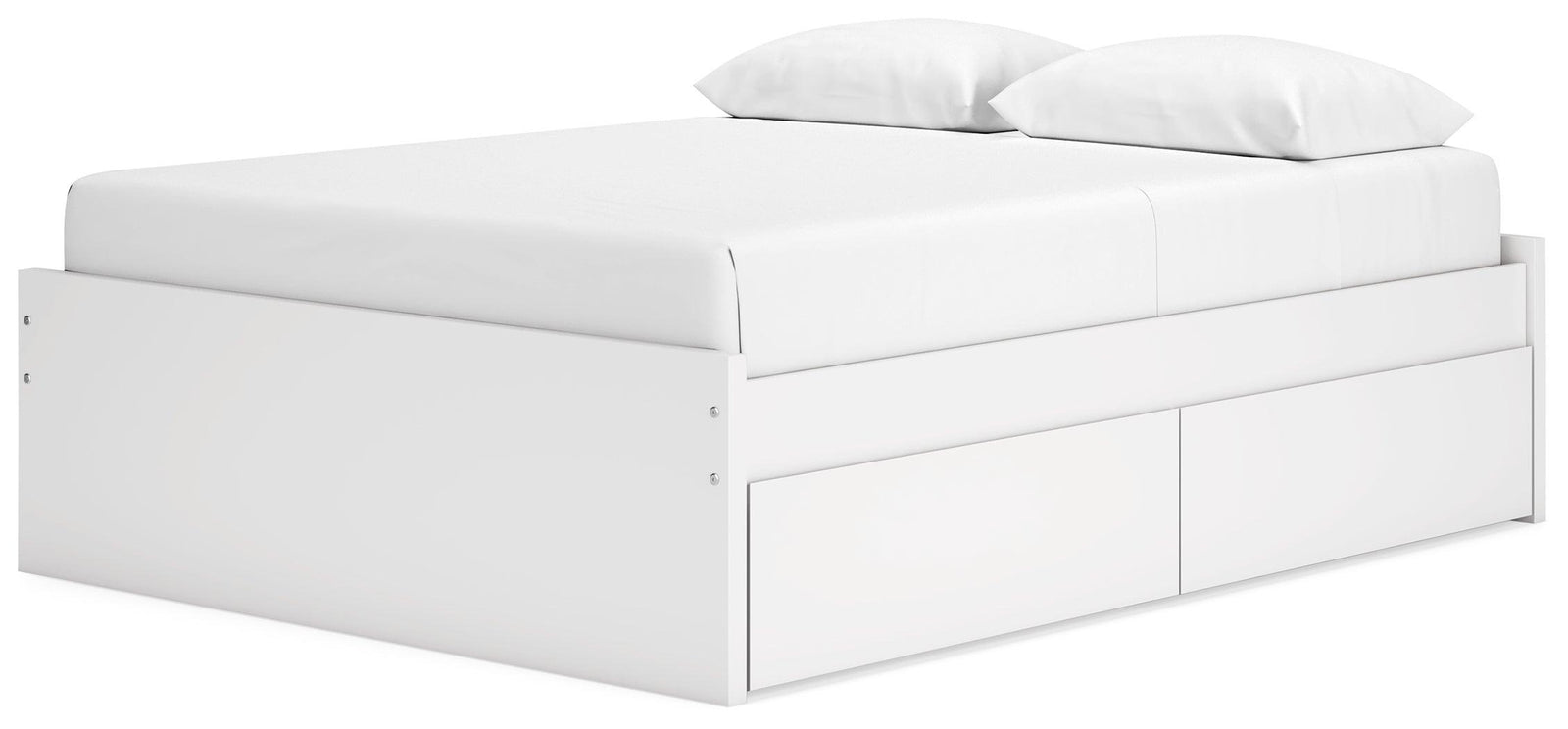 Onita White Queen Platform Bed with 2 Side Storage - Ella Furniture