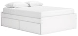 Onita White Queen Platform Bed with 2 Side Storage - Ella Furniture