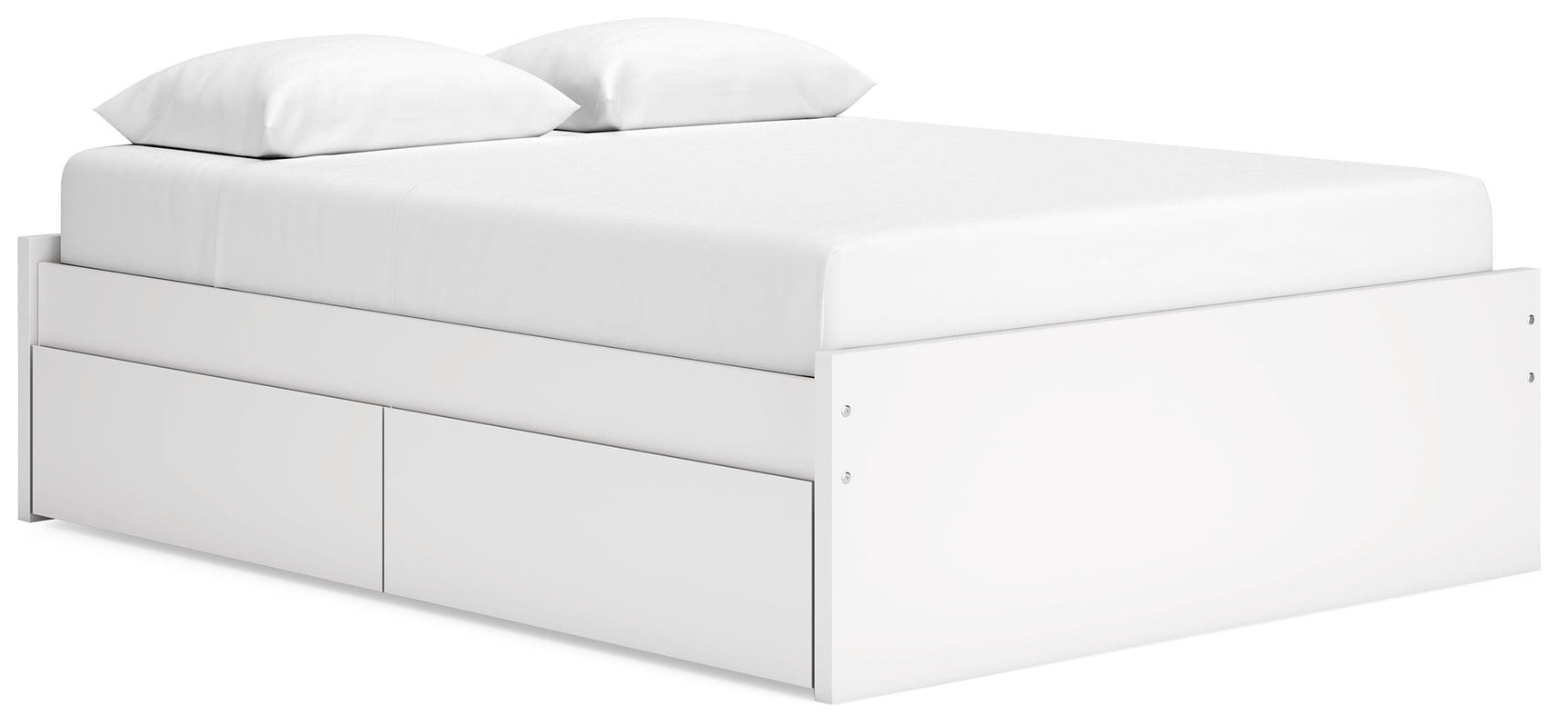 Onita White Queen Platform Bed with 2 Side Storage - Ella Furniture