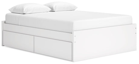 Onita White Queen Platform Bed with 2 Side Storage - Ella Furniture