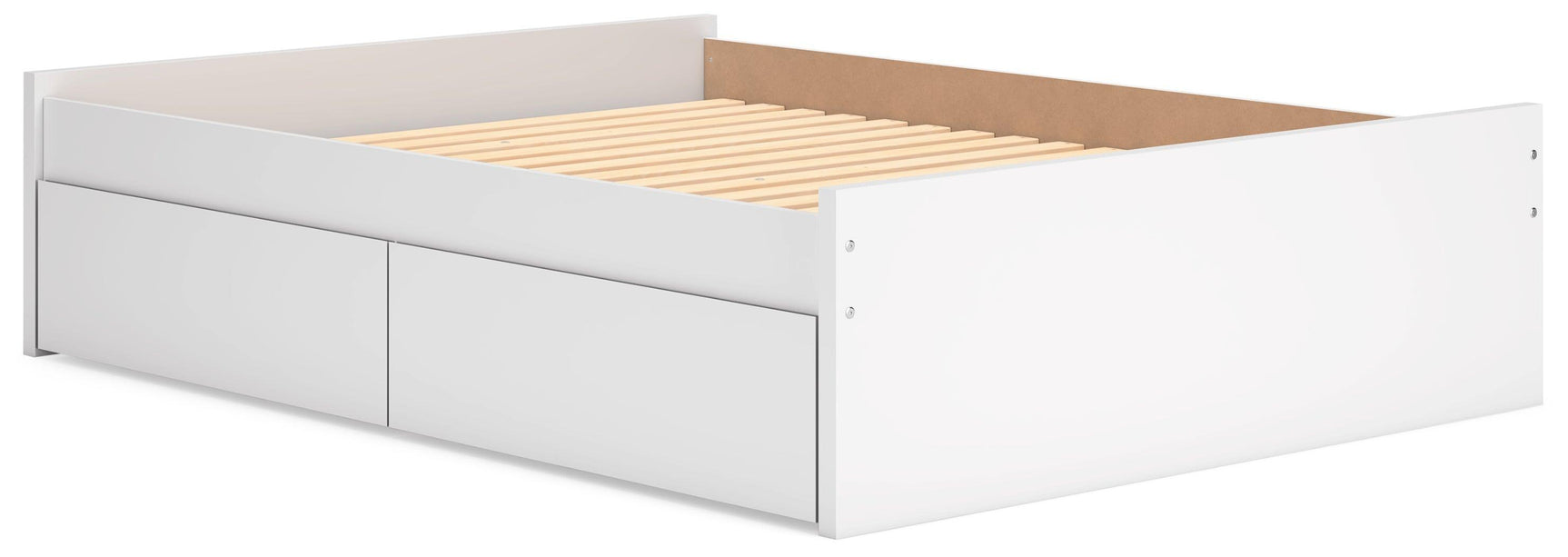 Onita White Queen Platform Bed with 2 Side Storage - Ella Furniture