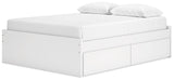 Onita White Queen Platform Bed with 2 Side Storage - Ella Furniture