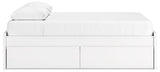 Onita White Queen Platform Bed with 2 Side Storage - Ella Furniture