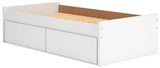 Onita White Twin Platform Bed with 1 Side Storage - Ella Furniture