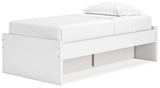 Onita White Twin Platform Bed with 1 Side Storage - Ella Furniture