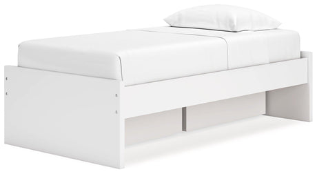 Onita White Twin Platform Bed with 1 Side Storage - Ella Furniture