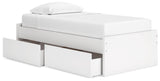 Onita White Twin Platform Bed with 1 Side Storage - Ella Furniture