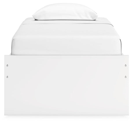 Onita White Twin Platform Bed with 1 Side Storage - Ella Furniture