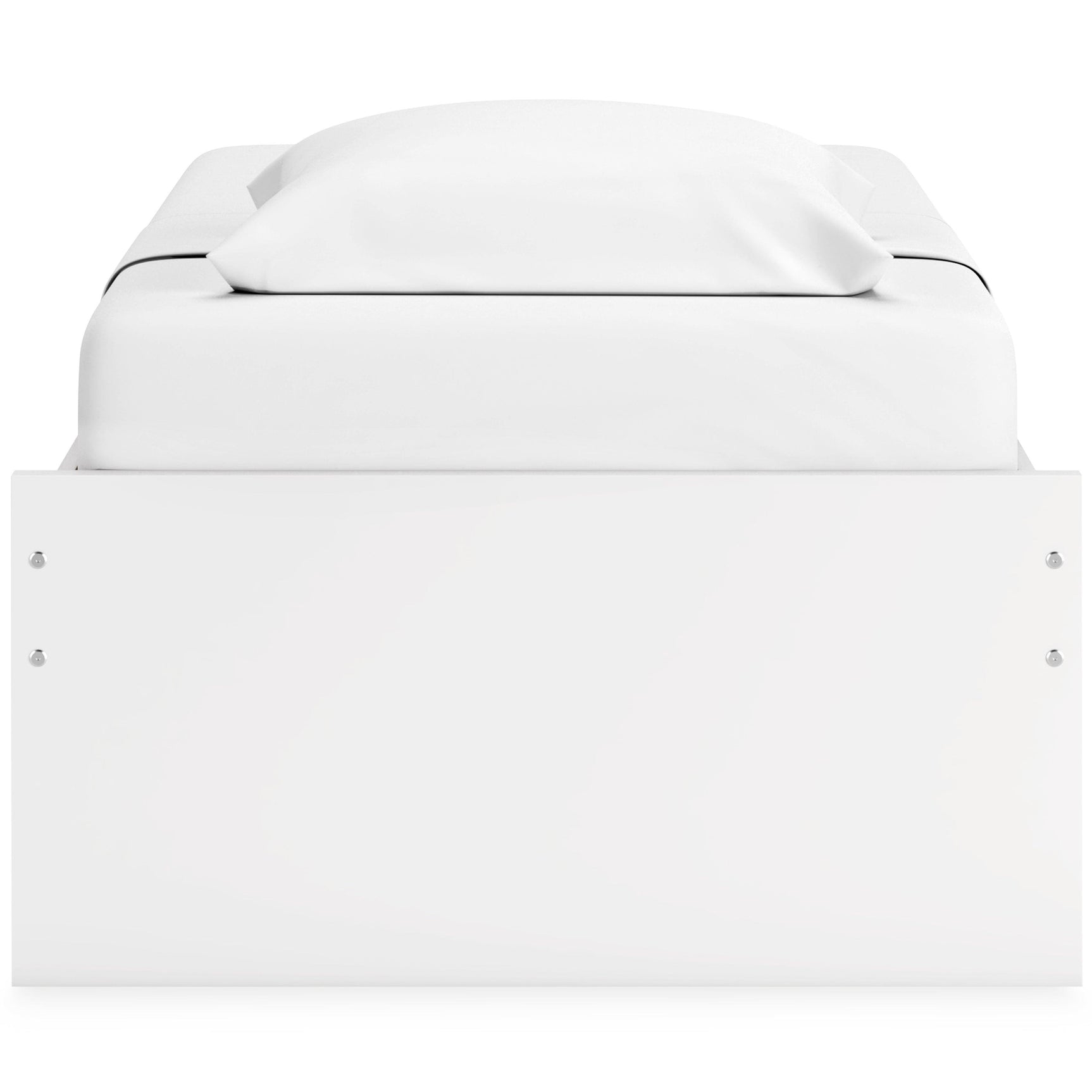 Onita White Twin Platform Bed with 1 Side Storage - Ella Furniture