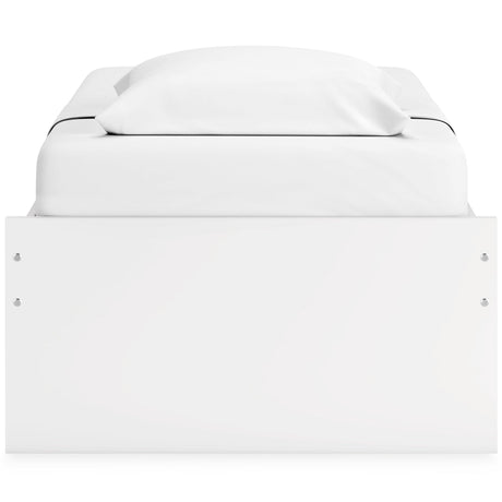 Onita White Twin Platform Bed with 1 Side Storage - Ella Furniture