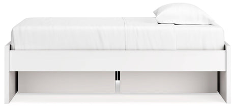 Onita White Twin Platform Bed with 1 Side Storage - Ella Furniture