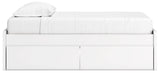 Onita White Twin Platform Bed with 1 Side Storage - Ella Furniture