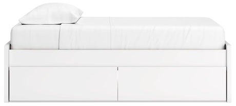 Onita White Twin Platform Bed with 1 Side Storage - Ella Furniture
