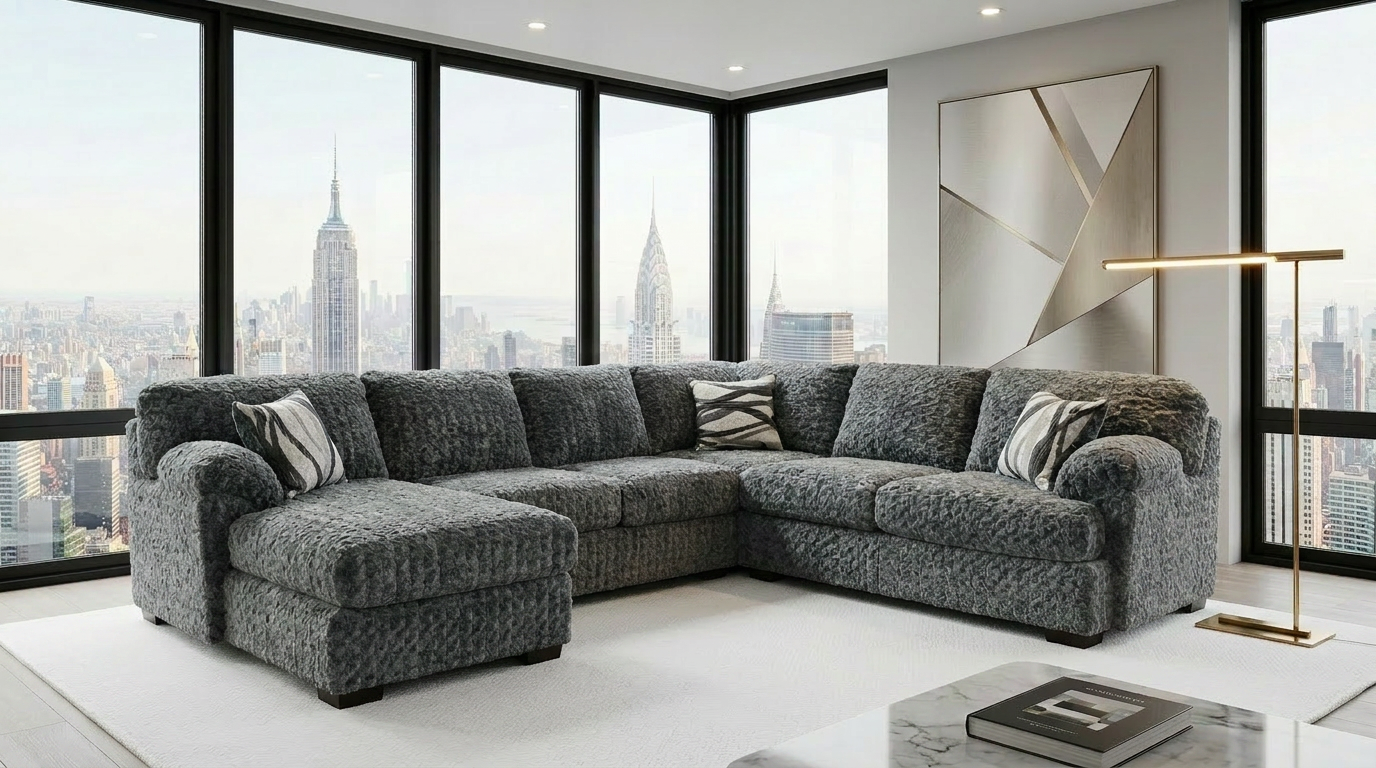 Westwood Gunmetal Sectional Sofa from Ella Furniture