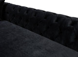 Oprah Black Velvet Double Chaise Sectional - Ella Furniture