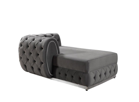 Oprah Gray Velvet Double Chaise Sectional - Ella Furniture