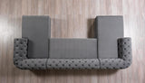 Oprah Gray Velvet Double Chaise Sectional - Ella Furniture