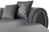 Oprah Gray Velvet Double Chaise Sectional - Ella Furniture