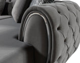 Oprah Gray Velvet Double Chaise Sectional - Ella Furniture