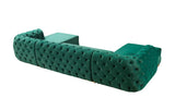 Oprah Green Velvet Double Chaise Sectional - Ella Furniture