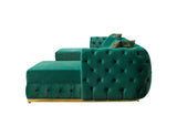 Oprah Green Velvet Double Chaise Sectional - Ella Furniture