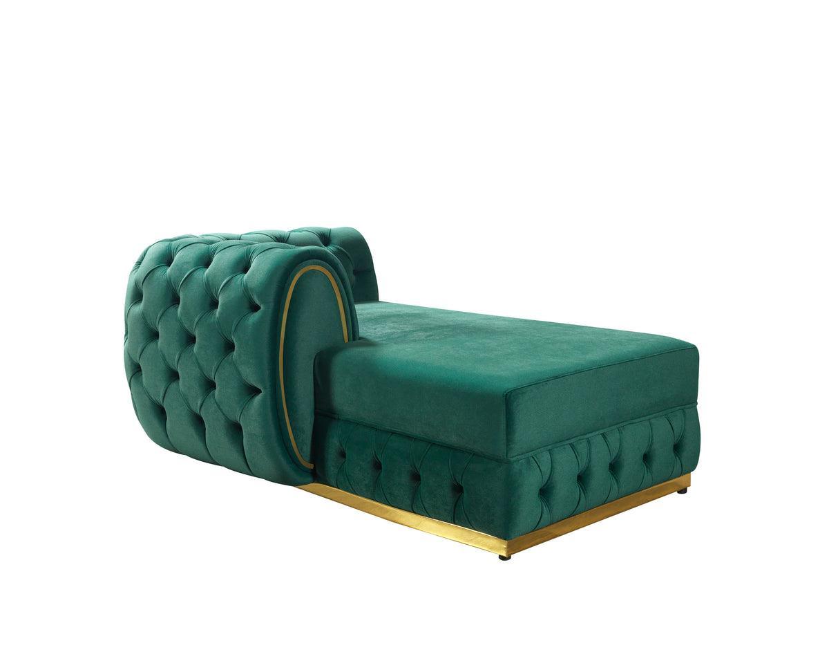Oprah Green Velvet Double Chaise Sectional - Ella Furniture