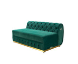 Oprah Green Velvet Double Chaise Sectional - Ella Furniture