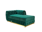 Oprah Green Velvet Double Chaise Sectional - Ella Furniture