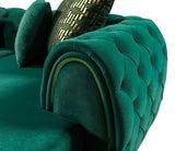Oprah Green Velvet Double Chaise Sectional - Ella Furniture