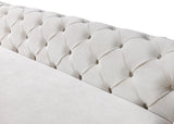 Oprah Ivory Velvet Double Chaise Sectional - Ella Furniture