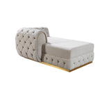 Oprah Ivory Velvet Double Chaise Sectional - Ella Furniture