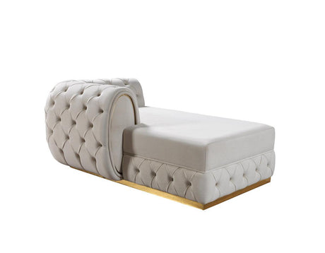 Oprah Ivory Velvet Double Chaise Sectional - Ella Furniture