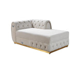 Oprah Ivory Velvet Double Chaise Sectional - Ella Furniture