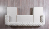 Oprah Ivory Velvet Double Chaise Sectional - Ella Furniture