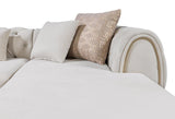 Oprah Ivory Velvet Double Chaise Sectional - Ella Furniture