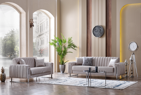 Serena Gray Velvet Living Room Set [ETA: 05/30]