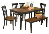 Owingsville Black/brown Rectangular Dining Room Set - Ella Furniture