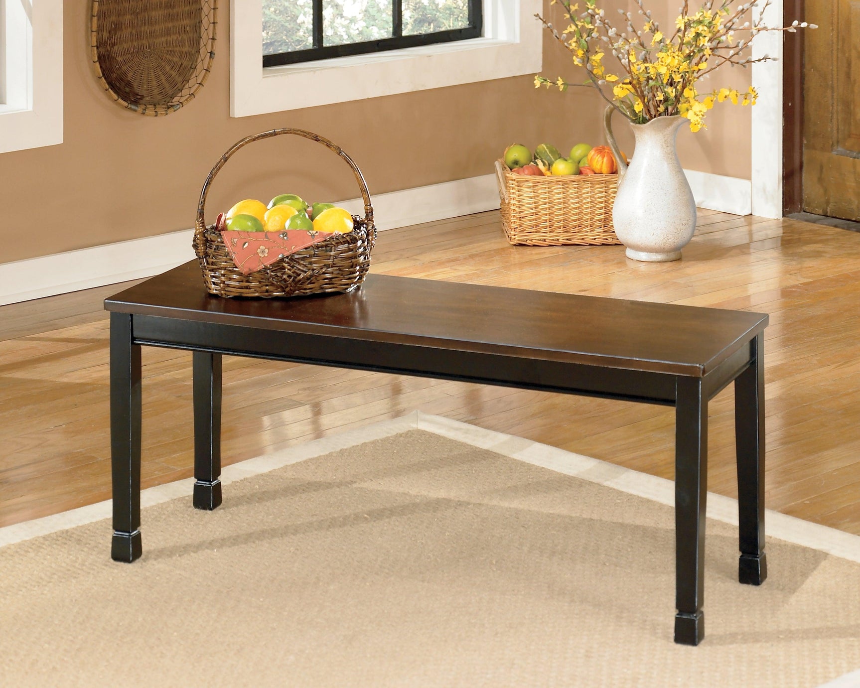 Owingsville Black/brown Rectangular Dining Room Set - Ella Furniture