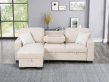 Pacific Beige Reversible Sectional w Pull-Out Bed
