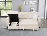 Pacific Beige Reversible Sectional w Pull-Out Bed
