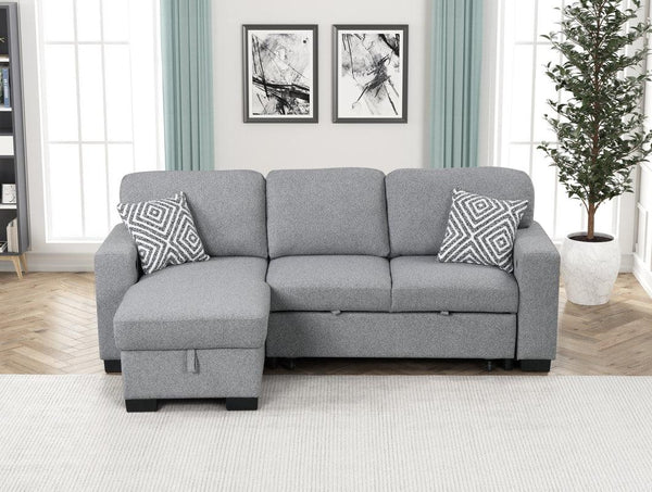 Pacific Gray Reversible Sectional w Pull-Out Bed